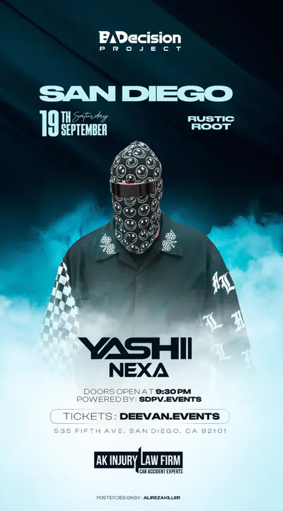 BADecision Project · Yashii & Nexa · San Diego in San Diego event artwork