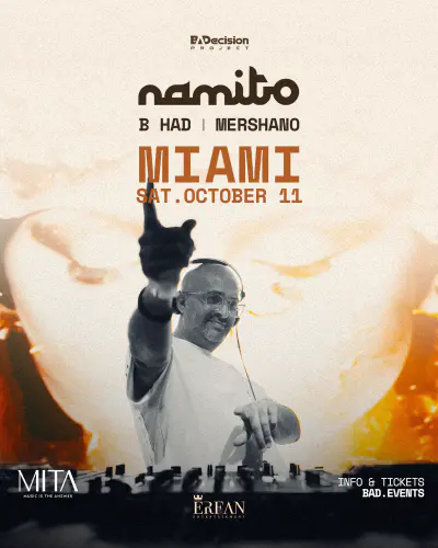 Namito Live in Miami in Miami event artwork
