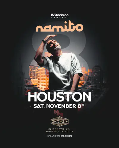 Namito Live in Houston in Houston event artwork